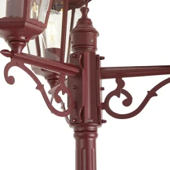 QAZQA Klassieke Buitenlantaarn Donker Rood 220cm 3-lichts Ip44 - Havana