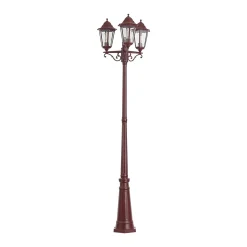 QAZQA Klassieke Buitenlantaarn Donker Rood 220cm 3-lichts Ip44 - Havana