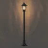 QAZQA Klassieke Buitenpaal Zwart 122cm Ip44 - New Haven Hammered