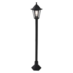 QAZQA Klassieke Buitenpaal Zwart 122cm Ip44 - New Haven Hammered