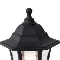 QAZQA Klassieke Buitenpaal Zwart 122cm Ip44 - New Haven Hammered