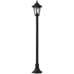 QAZQA Klassieke Buitenpaal Zwart 122cm Ip44 - New Haven Hammered