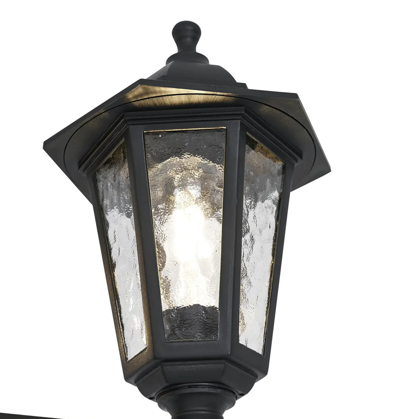 QAZQA Klassieke Buitenpaal Zwart 217cm Ip44 - New Haven Hammered