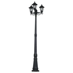 QAZQA Klassieke Buitenpaal Zwart 217cm Ip44 - New Haven Hammered