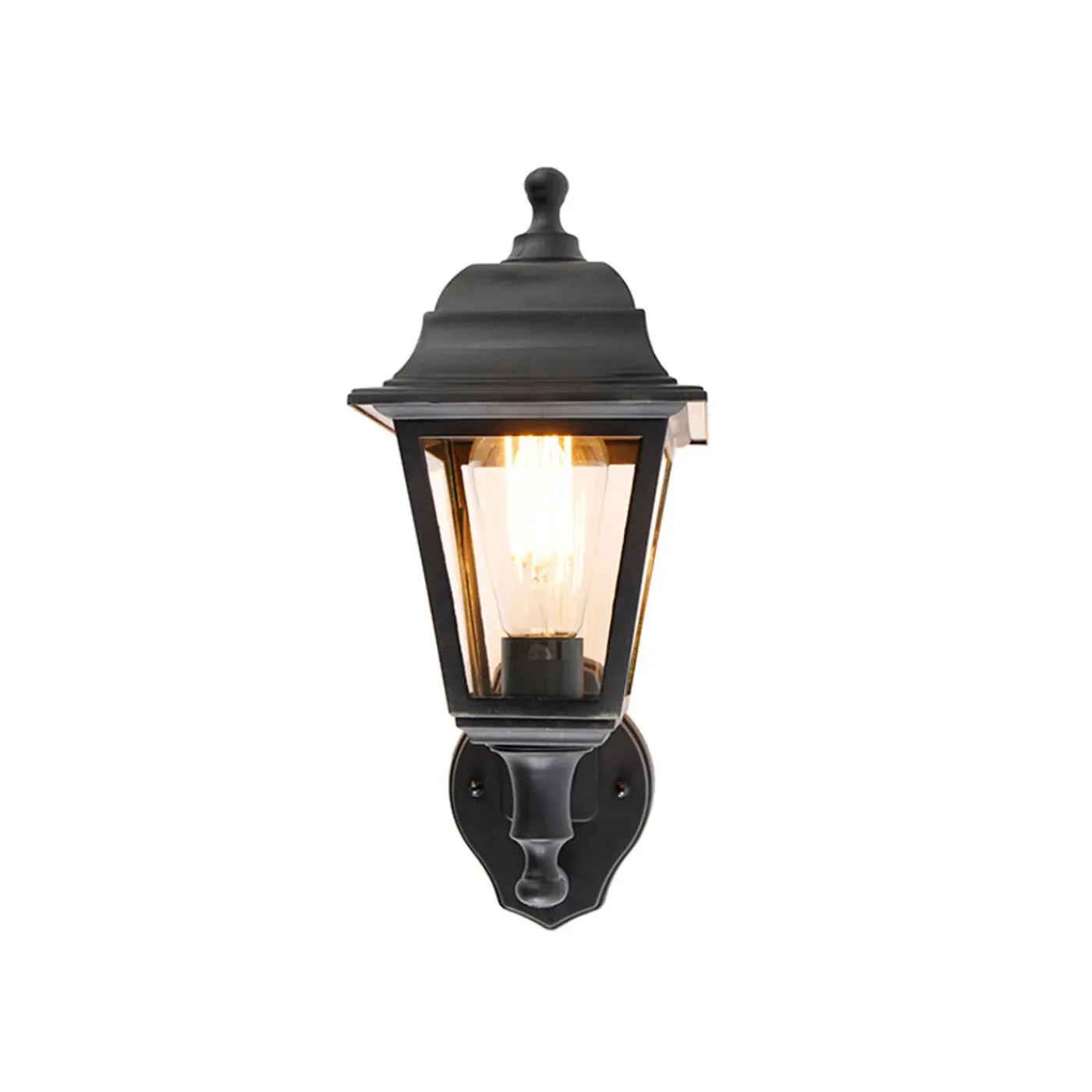 QAZQA Klassieke Buitenwandlamp Zwart Met Bewegingsmelder - Capital