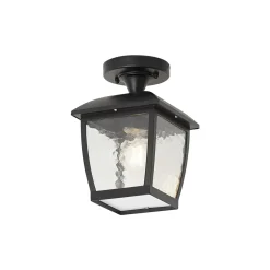 QAZQA Klassieke Plafondlamp Zwart Ip44 - Leuven