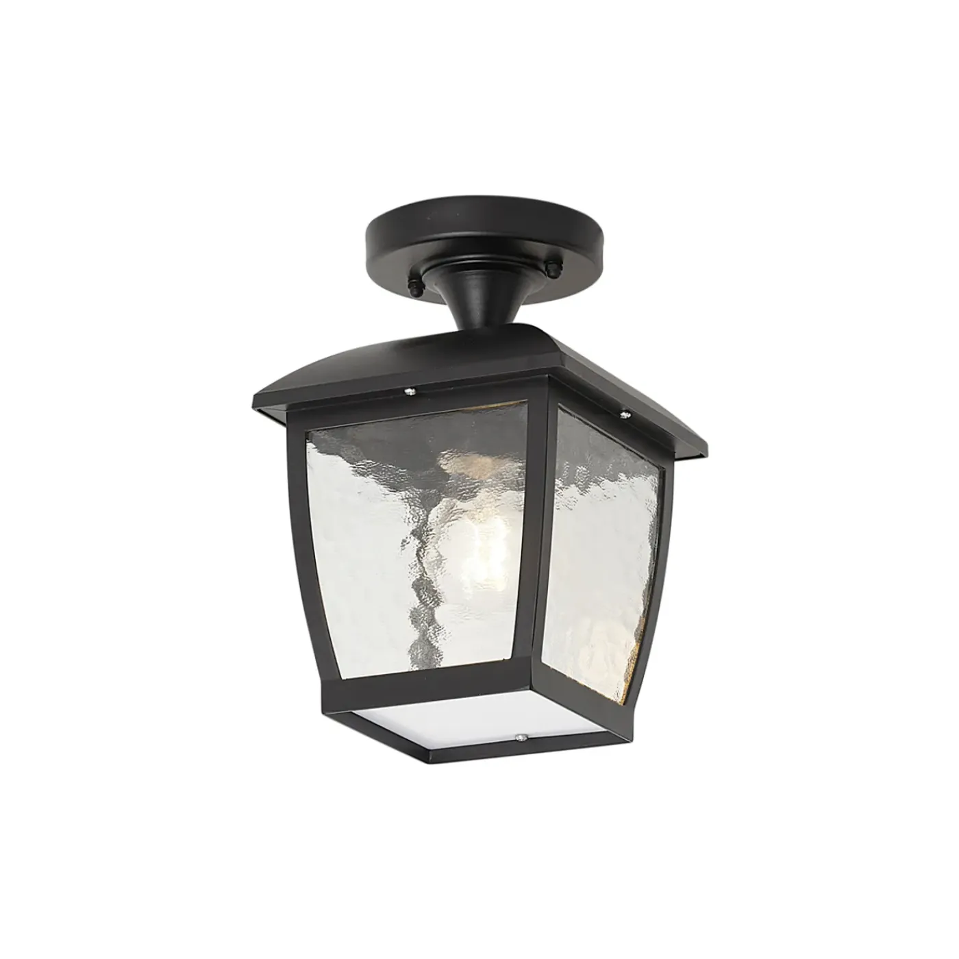 QAZQA Klassieke Plafondlamp Zwart Ip44 - Leuven