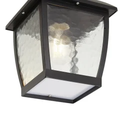 QAZQA Klassieke Plafondlamp Zwart Ip44 - Leuven