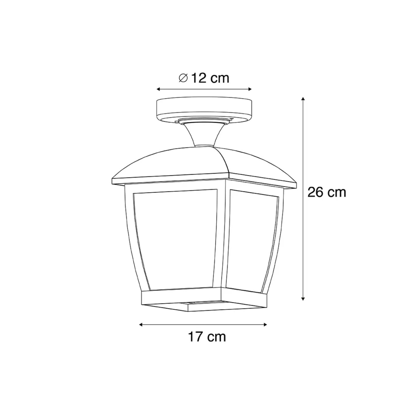 QAZQA Klassieke Plafondlamp Zwart Ip44 - Leuven