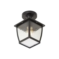 QAZQA Klassieke Plafondlamp Zwart Ip44 - Leuven