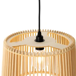 Qazqa Landelijke Buiten Hanglamp Hout Ip44 - Jayla