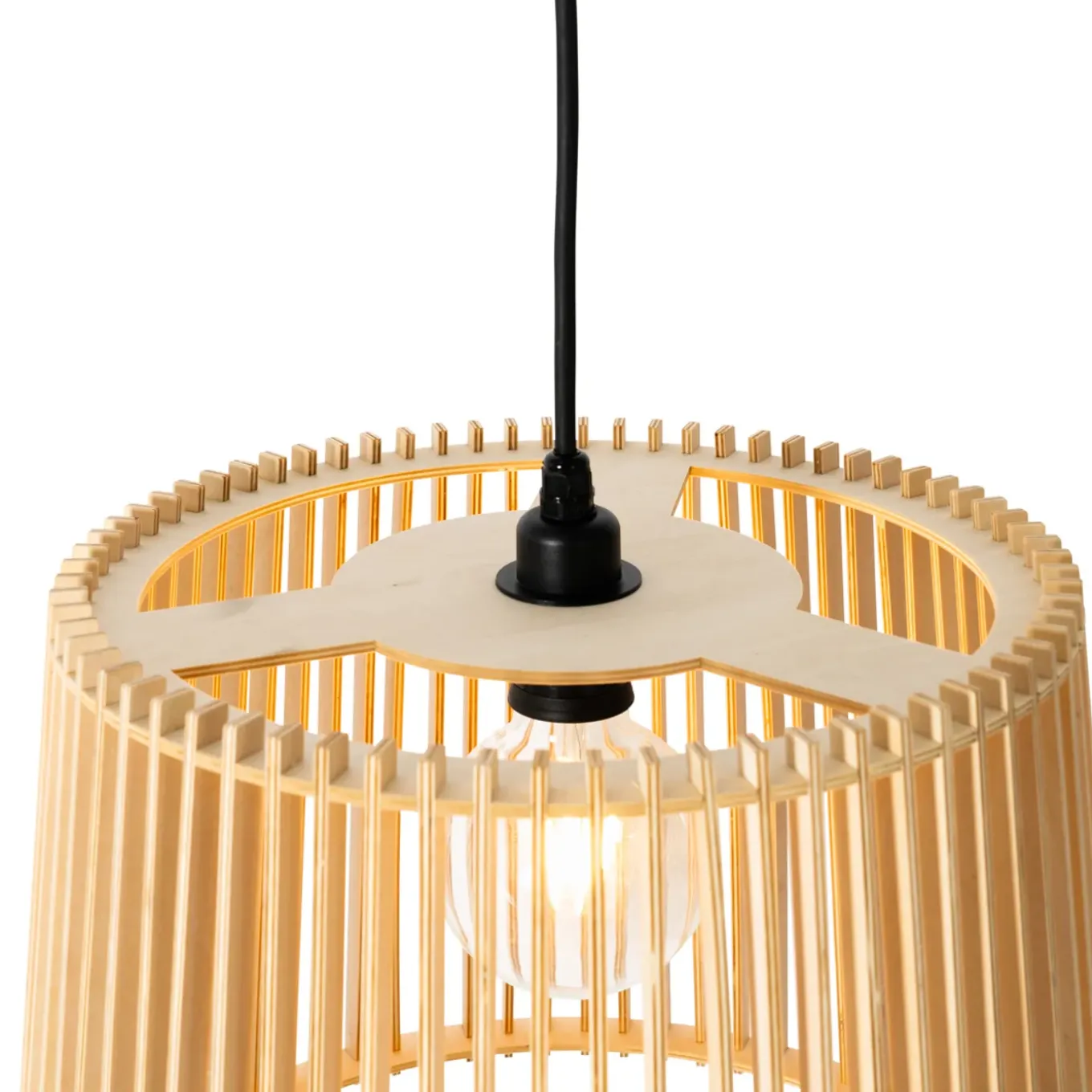 Qazqa Landelijke Buiten Hanglamp Hout Ip44 - Jayla