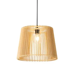 Qazqa Landelijke Buiten Hanglamp Hout Ip44 - Jayla