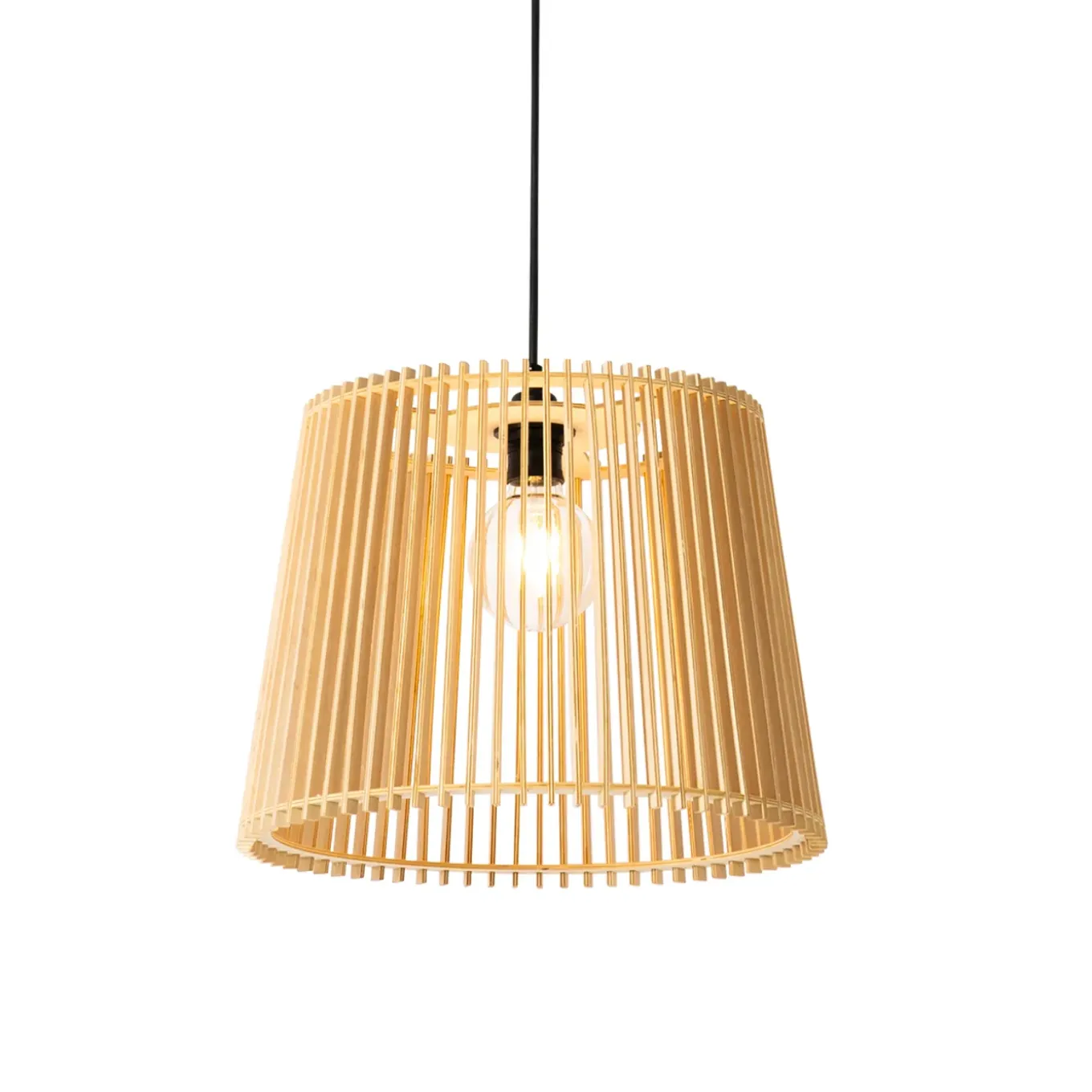 Qazqa Landelijke Buiten Hanglamp Hout Ip44 - Jayla