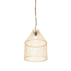 QAZQA Landelijke Buiten Hanglamp Rotan 40x55 Cm - Calamus