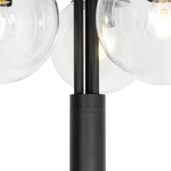 Qazqa Lantaarn Zwart Met Kunststof 200 Cm 3-lichts Ip44 - Sfera