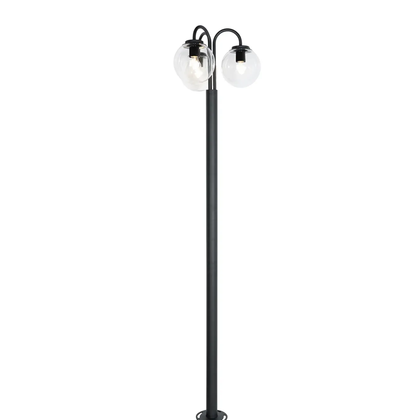 Qazqa Lantaarn Zwart Met Kunststof 200 Cm 3-lichts Ip44 - Sfera