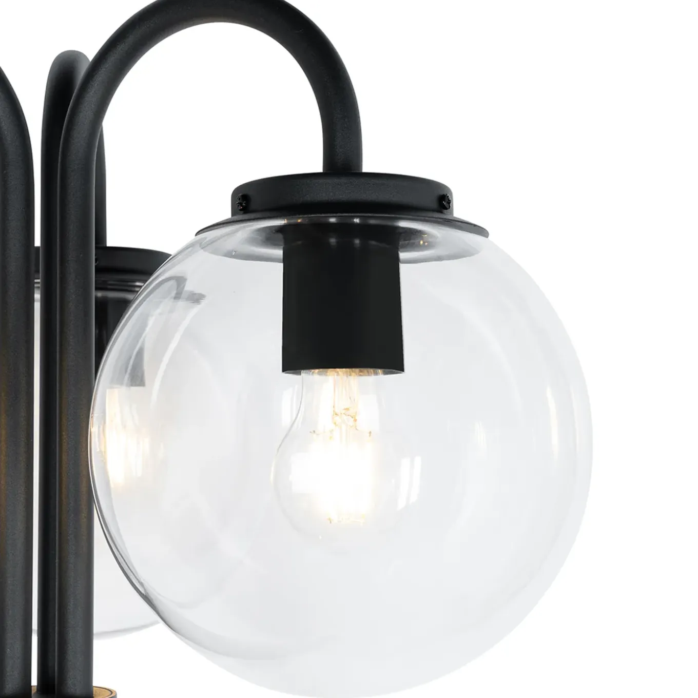 Qazqa Lantaarn Zwart Met Kunststof 200 Cm 3-lichts Ip44 - Sfera