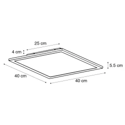 QAZQA Led Paneel Zwart 40 Cm Incl. Led Met Afstandsbediening - Live