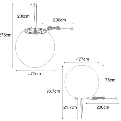 Qazqa Moderne Buitenlamp Grijs 77 Cm Ip65 - Nura