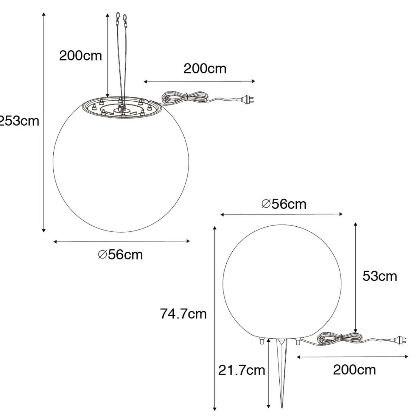 QAZQA Moderne Buitenlamp Grijs 56 Cm Ip65 - Nura