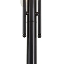 QAZQA Moderne Buitenlamp Zwart Met Koper 235cm 3-lichts Ip44 - Kansas