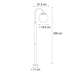 QAZQA Moderne Lantaarn Zwart Met Kunststof 200 Cm Ip44 - Sfera