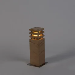 QAZQA Moderne Staande Buitenlamp Zandsteen 40 Cm - Grumpy