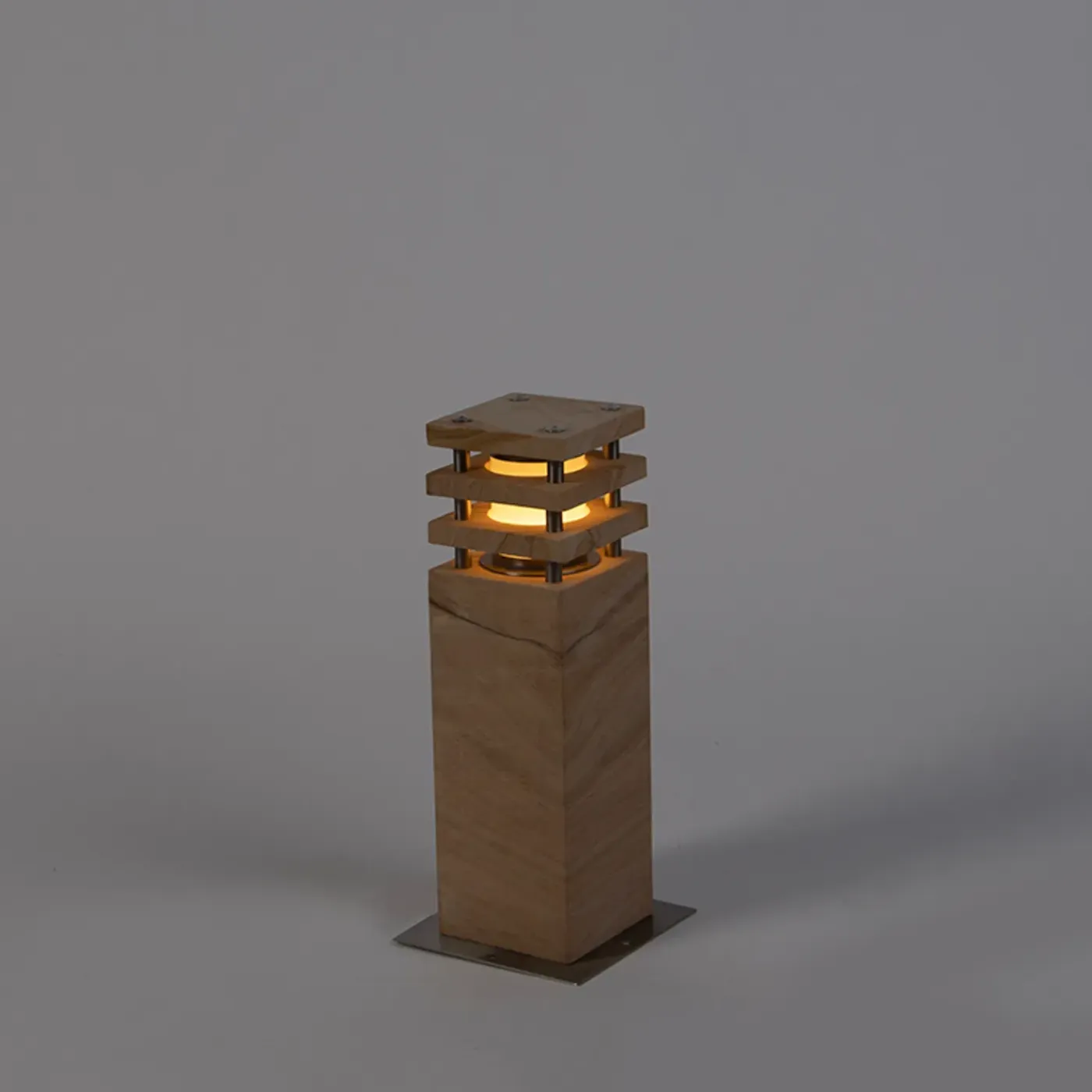 QAZQA Moderne Staande Buitenlamp Zandsteen 40 Cm - Grumpy