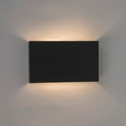 Qazqa Moderne Wandlamp Zwart 2-lichts - Otan