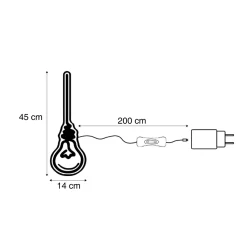 QAZQA Neon Wandlamp Warm Wit Incl. Led - Light Bulb