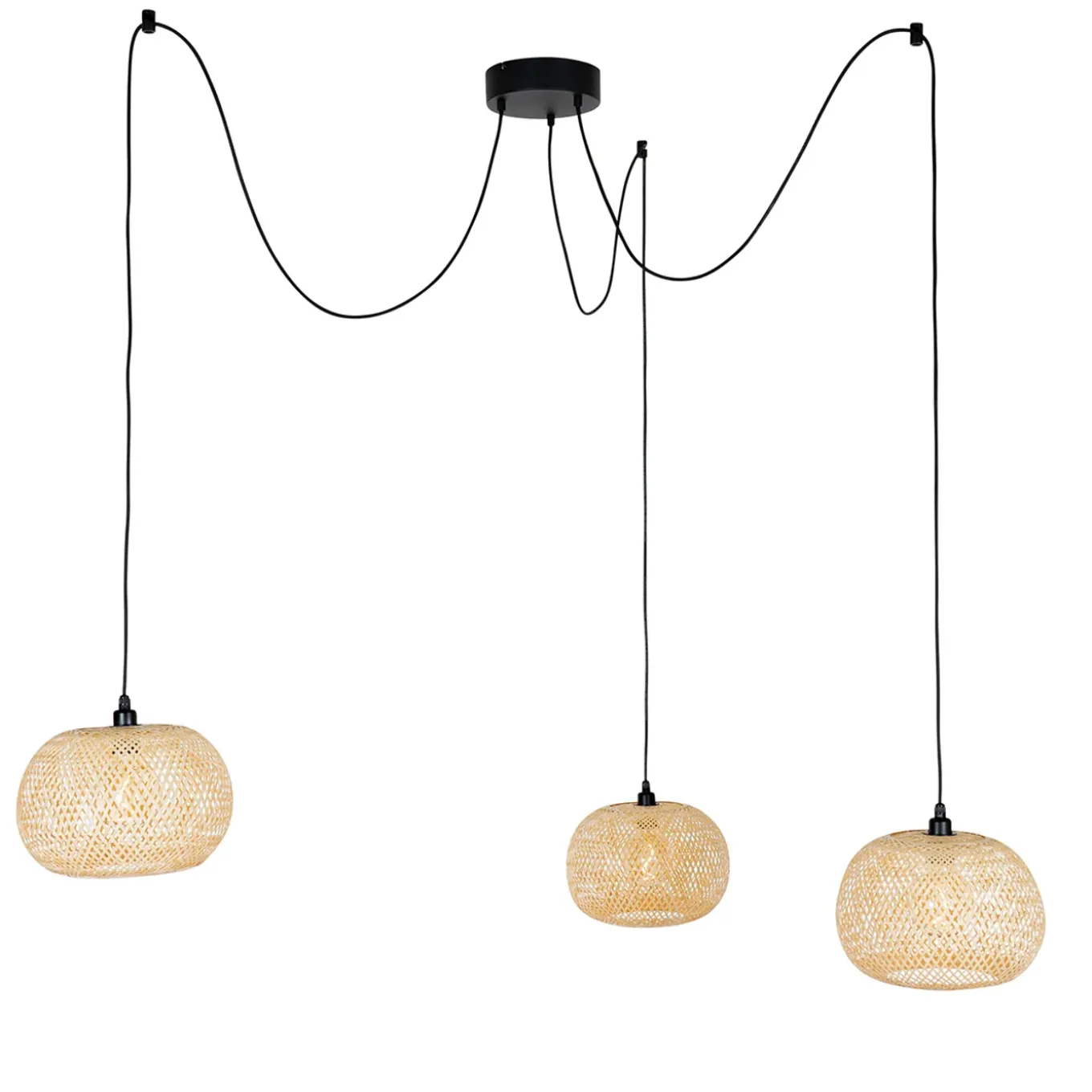 Qazqa Oosterse Buiten Hanglamp Bamboe 3-lichts Ip44 - Rafael