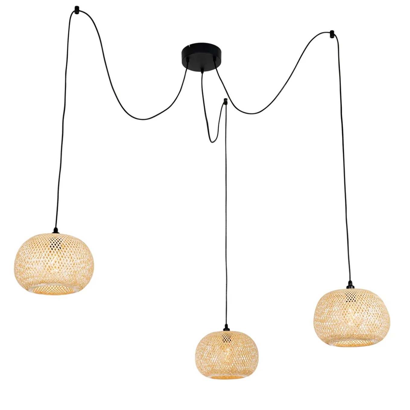 Qazqa Oosterse Buiten Hanglamp Bamboe 3-lichts Ip44 - Rafael
