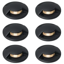 Qazqa Set Van 6 Moderne Grondspots Zwart Gu10 50mm 2-lichts Effect Ip65 - Cellar