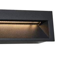 QAZQA Set Van 6 Moderne Inbouw Wandlampen Zwart 28cm Incl. Led Ip65 - Mert