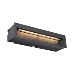 QAZQA Set Van 6 Moderne Inbouw Wandlampen Zwart 28cm Incl. Led Ip65 - Mert