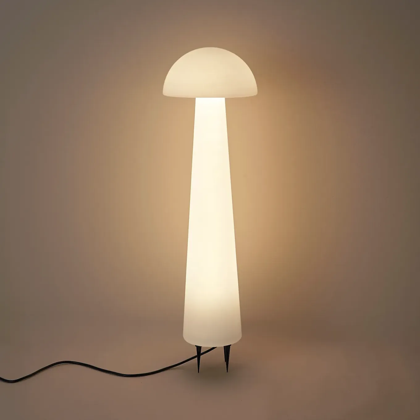 Qazqa Staande Buitenlamp Wit 80 Cm Incl. Led Ip44 - Fungi