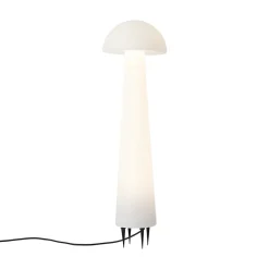 Qazqa Staande Buitenlamp Wit 80 Cm Incl. Led Ip44 - Fungi