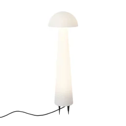 Qazqa Staande Buitenlamp Wit 80 Cm Incl. Led Ip44 - Fungi