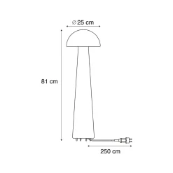 Qazqa Staande Buitenlamp Wit 80 Cm Incl. Led Ip44 - Fungi