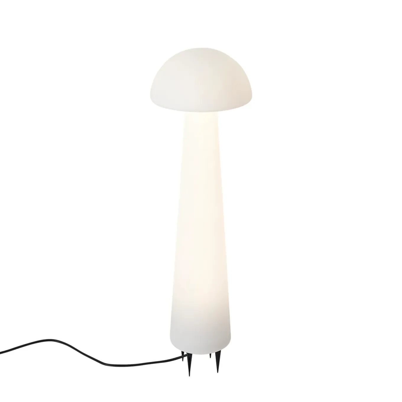 Qazqa Staande Buitenlamp Wit 80 Cm Incl. Led Ip44 - Fungi