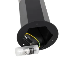 Qazqa Staande Buitenlamp Zwart Met Smoke Kap Zeshoek 30 Cm - Denmark