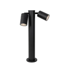 Qazqa Staande Buitenlamp Zwart 45 Cm Ip44 Verstelbaar 2-lichts - Duo