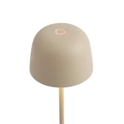 QAZQA Tafellamp Beige Incl. Led Oplaadbaar Met Laadstation Ip65 - Raika