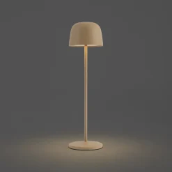 QAZQA Tafellamp Beige Incl. Led Oplaadbaar Met Laadstation Ip65 - Raika