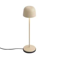 QAZQA Tafellamp Beige Incl. Led Oplaadbaar Met Laadstation Ip65 - Raika