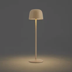 QAZQA Tafellamp Beige Incl. Led Oplaadbaar Met Laadstation Ip65 - Raika