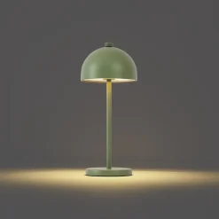 Qazqa Tafellamp Groen Incl. Led Ip54 Oplaadbaar Met Laadstation - Squirrel