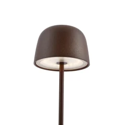 Qazqa Tafellamp Roestbruin Incl. Led Oplaadbaar Met Laadstation Ip65 - Raika