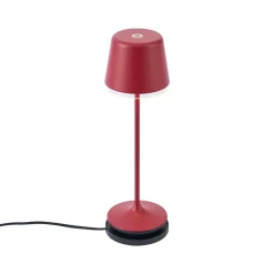 Qazqa Tafellamp Rood Incl. Led Ip65 Oplaadbaar Met Laadstation - Treble